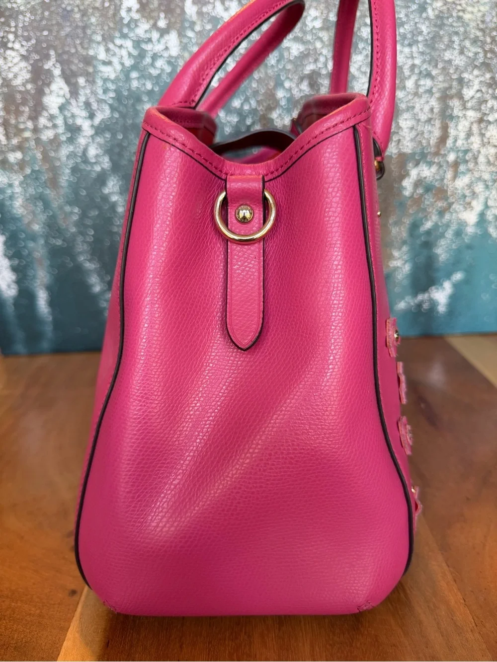 Coach Barbiecore HTF‎ Floral Appliqué Carryall Crossbody Dahlia Pink EUC